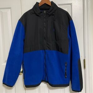 VTG 90’s Polo Ralph Lauren Men’s XXL Blue Zip Up Hooded Fleece Polartec Jacket